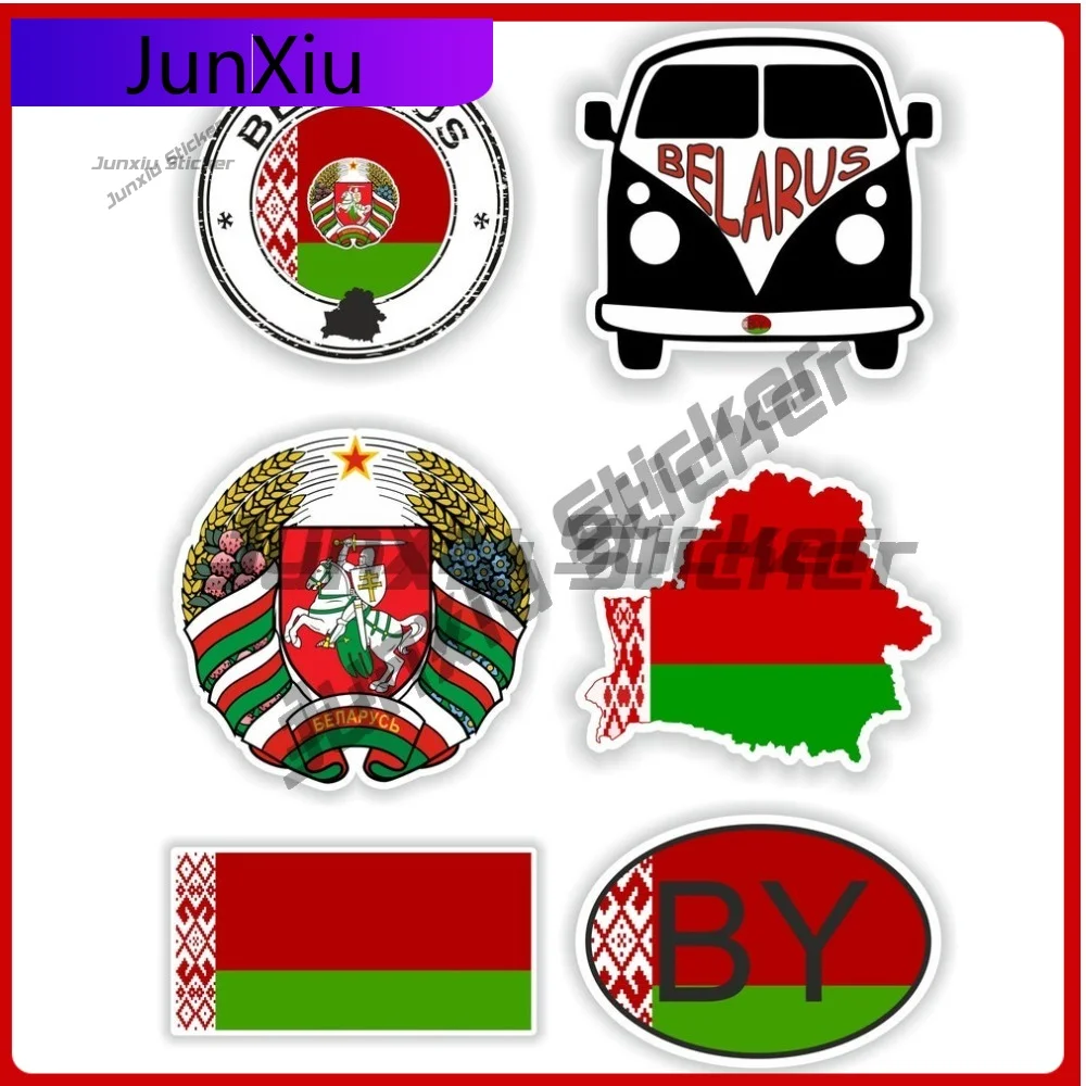 

Belarus Flag National Emblem Sticker Custom Decals Stickers For Car Decoration Guitar Accessories Suv Mirror Bumper Moto Refit