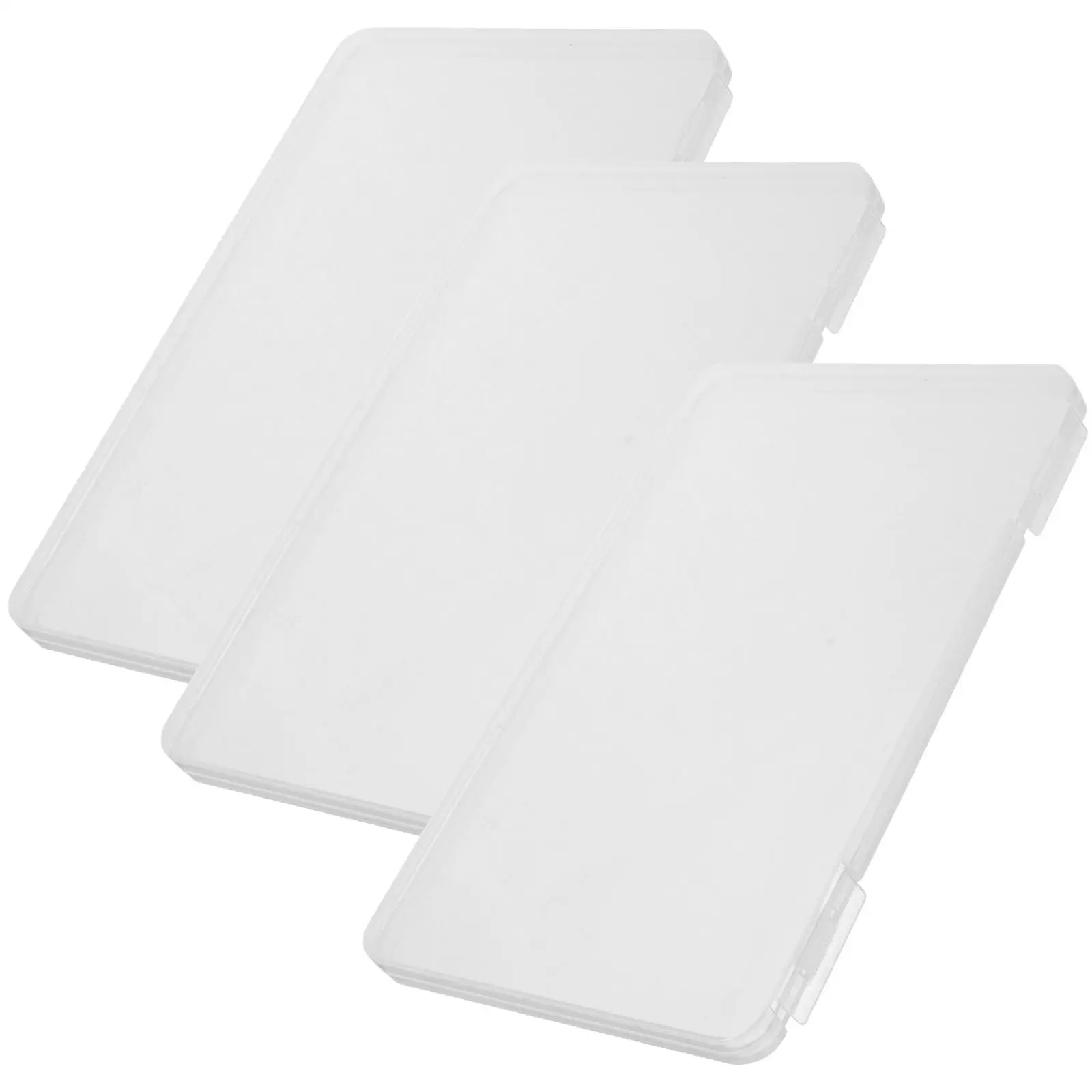 Caja organizadora de almacenamiento de identificación, contenedor de fotos, tarjetas de felicitación, estuche transparente para tarjetas, viaje, color negro, 3 uds.
