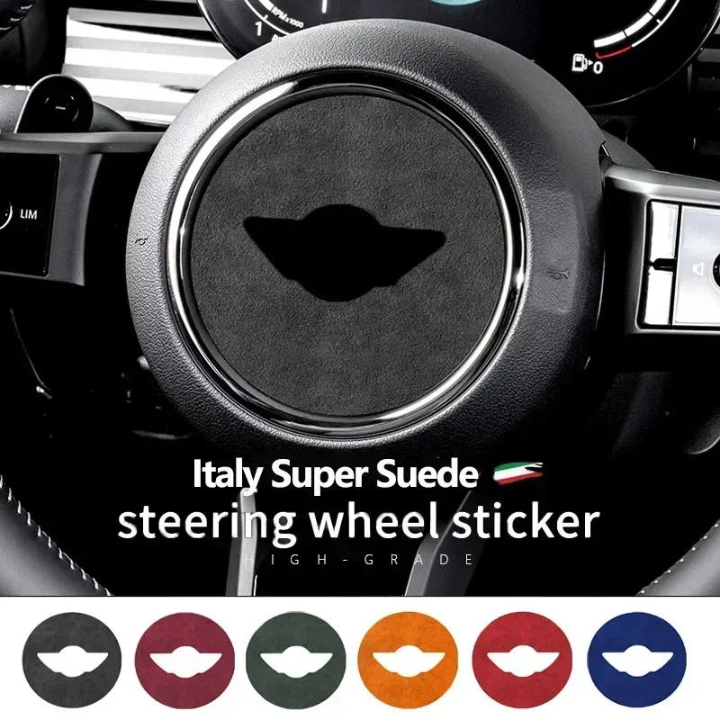 Para BMW Italia superior gamuza volante de coche centro Logo decoración pegatina MINI COOPER ONE JCW CLUBMAN Countryman F54 F55 F56