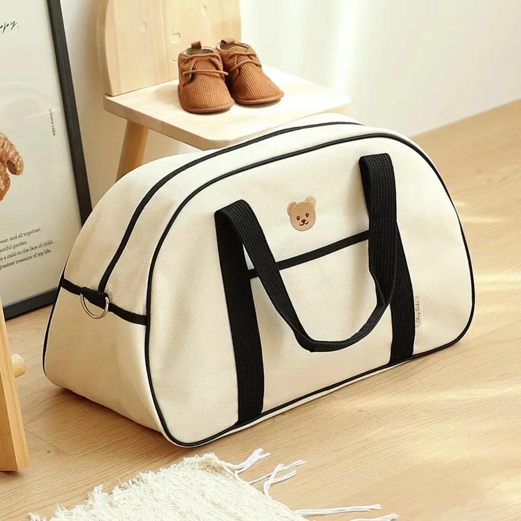 Bolso de mamá de estilo coreano de gran capacidad, bolsa colgante de mano, almacenamiento de pañales, organizador de mamá y bebé, bolso Boston para mujer