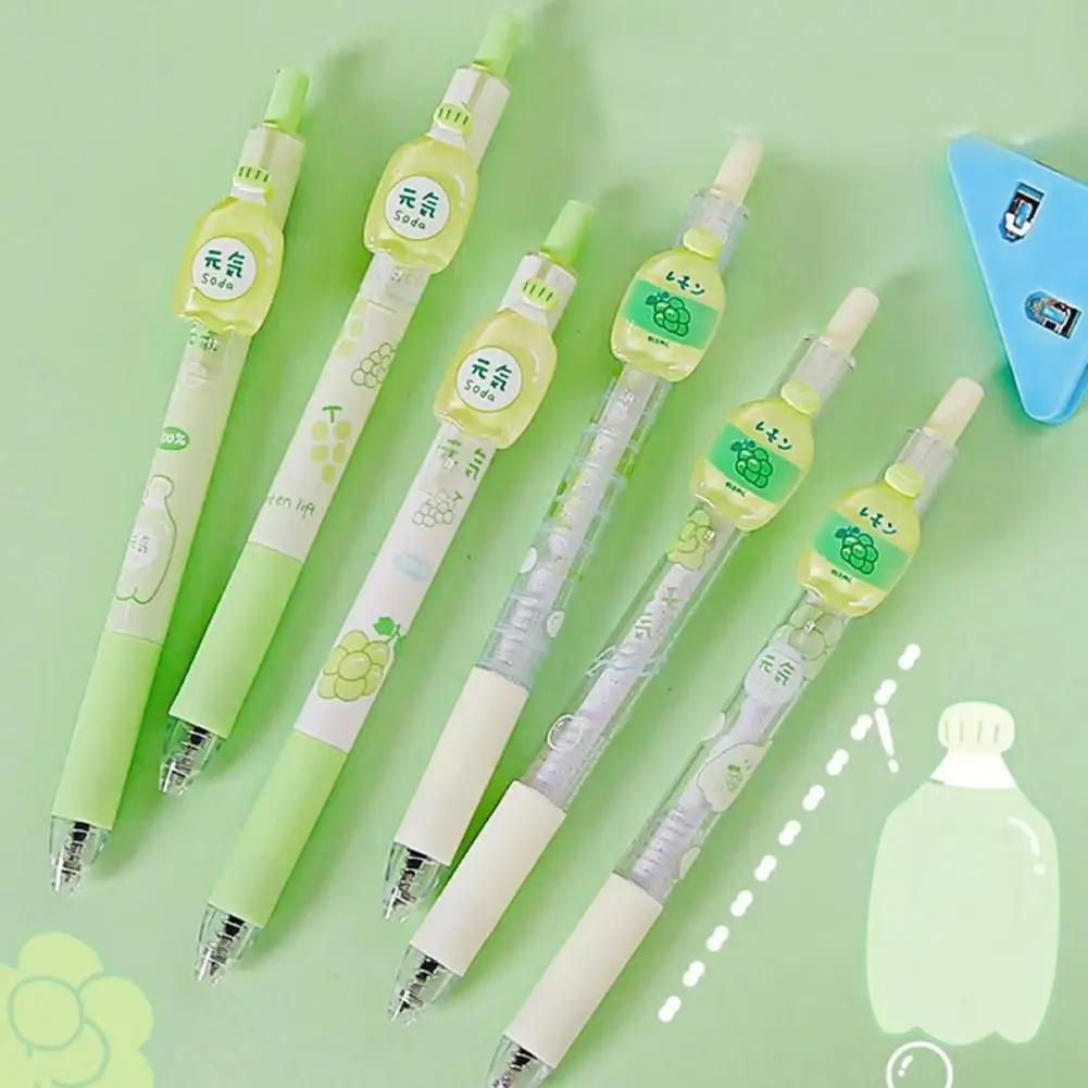 귀여운 사무실 플라스틱 볼펜, 0.5mm, 필기구, 검정 잉크, 학교 용품