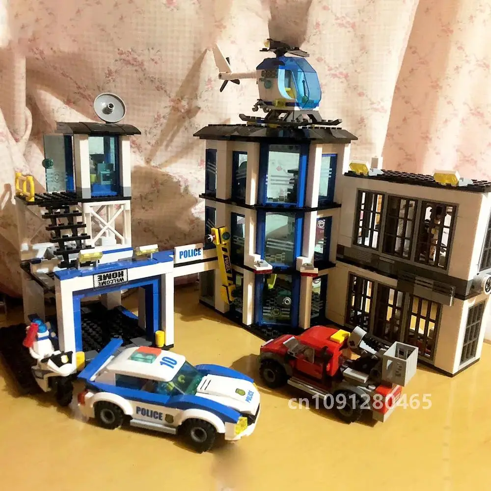 City Police Station Guard Building Blocks 60141 Helicopter Car SWAT Prison Figures Bricks Educational Toys Gift For Children Boy