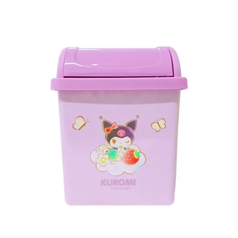 Sanrio Hellokitty Girly Cartoon Desktop Trash Can Mini Office Living Room Home Covered Trash Can girls gifts