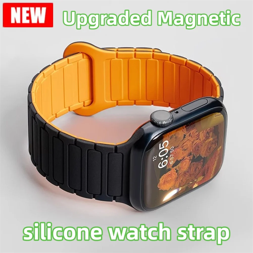 Magnetisches Armband für Apple Watch 11 10 Band 46mm 42mm 44mm 45mm 49mm 40mm Silikon Correa Armband iWatch Series 9 8 7 6 Se Ultra3