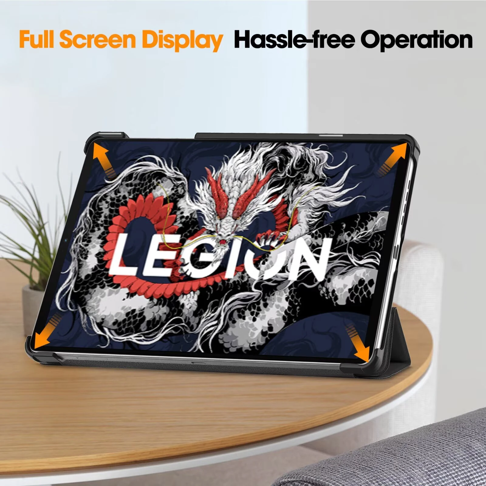 Tablets Case For Lenovo Legion Y700 Gen 3 2025/2023 8.8 inch PU Leather Trifold Caster Hard Shell  Cover