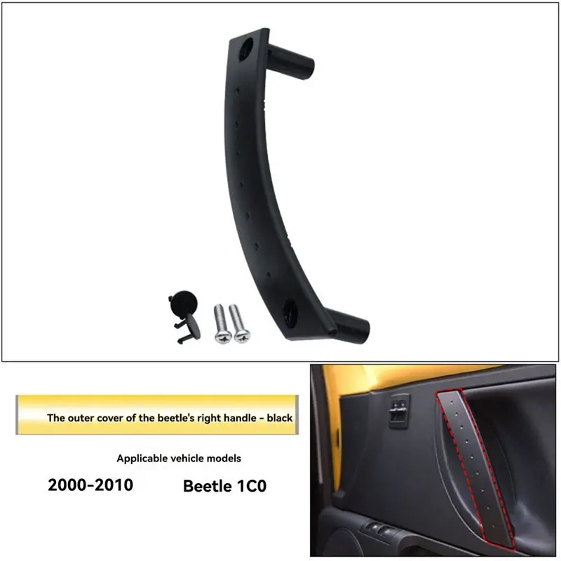A48P-For VW Beetle 2000-2010 1 Pair Car Interior Door Panel Pull Handle Cover Car Pull Handle Cover Parts
