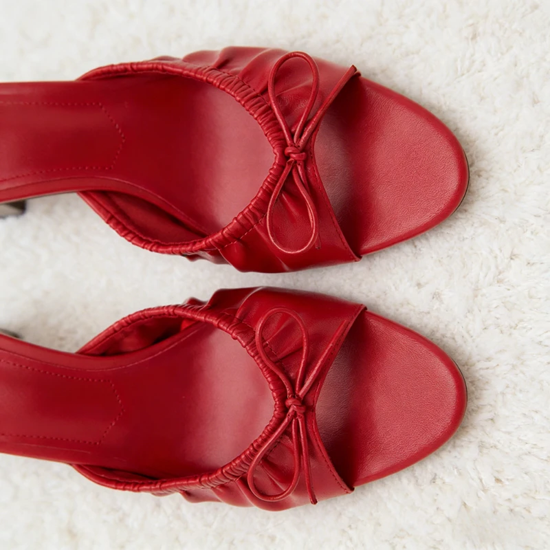 

designer High Heels Slippers Women Bow Sweet Open Toe Comfortable Slides Casual Dress Shoes Elegant Women Sandals 2026 Summer