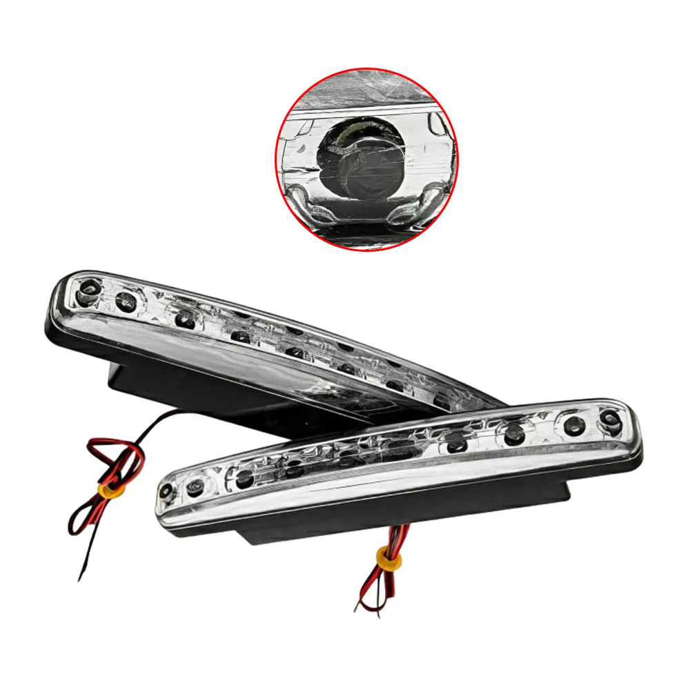 2pcs LED Car Daytime Running Lights DRL 8 LED COB Chips Auto Fog Lamp Headlight Accessories 6000K DC 12V Car Accessories