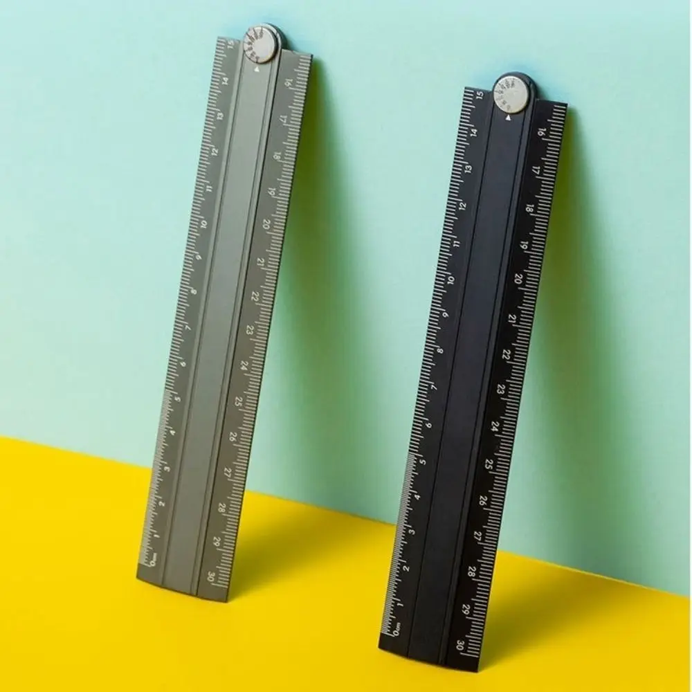 Simple Style Folding Ruler 15cm 30cm Aluminum Alloy Metal Stationery Rule Foldable Creative Student Drawing Measuirng Tool