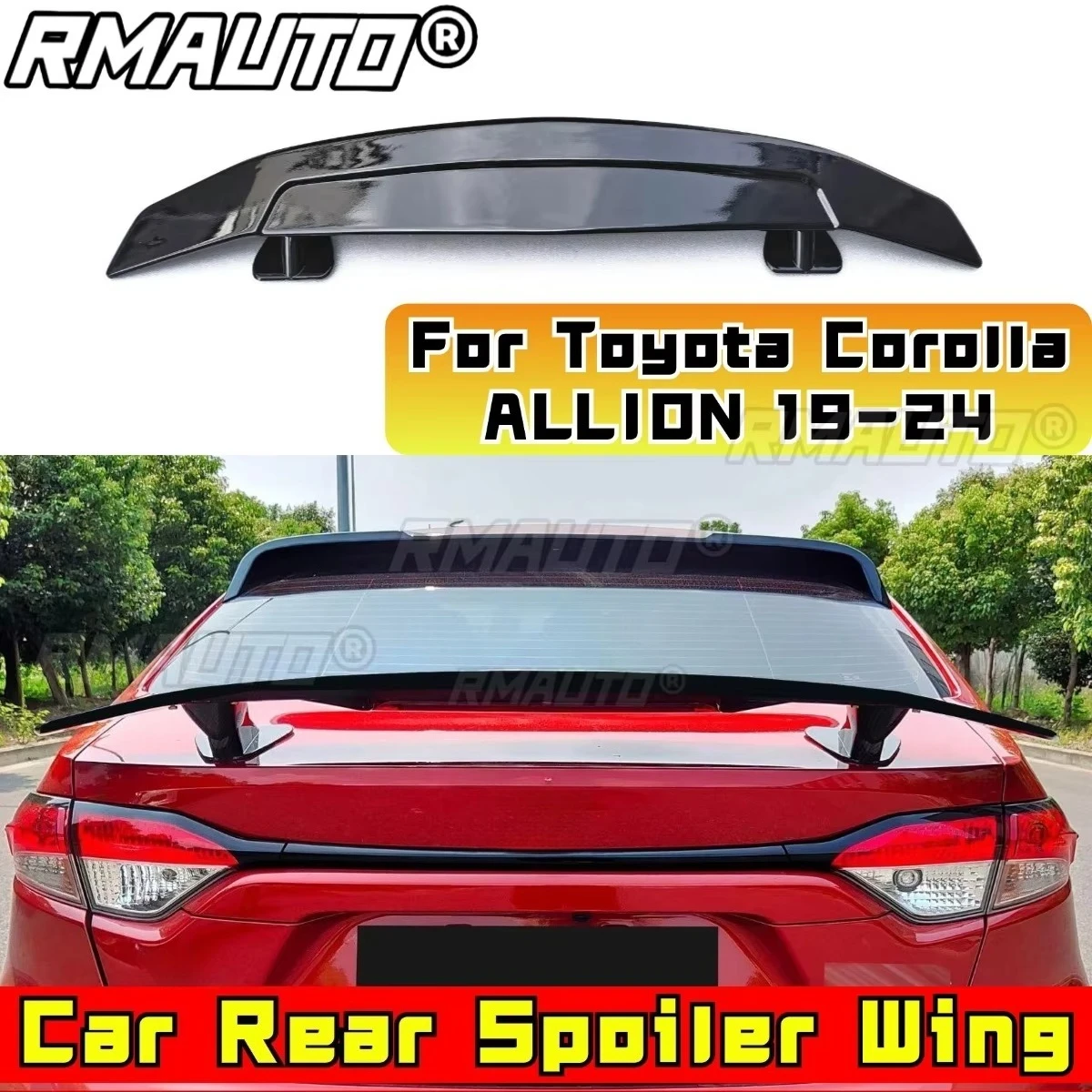 

For Toyota Corolla/ALLION 2019-2024 Car Rear Trunk Spoiler Wing Spoiler Trunk Wing Body Kit Rear Trunk Spoiler Exterior Part