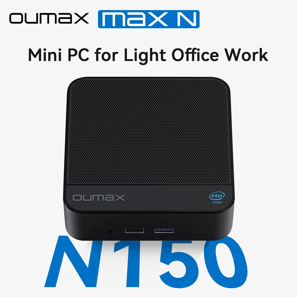 Wholesale OUMAX Newest Intel Twin Lake N150 Mini PC 16GB 500GB Support Dual LAN Desktop Computer VS  Mini S12 Pro N100 T8 Pro