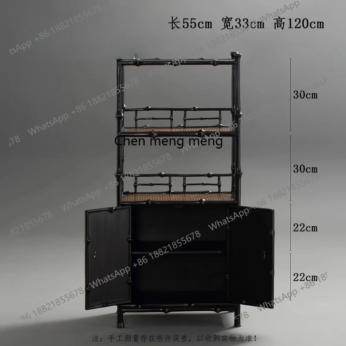 cc182Two-layer tea cabinet with cabinet door, tea shed bookcase, tea set storage,  display display rack