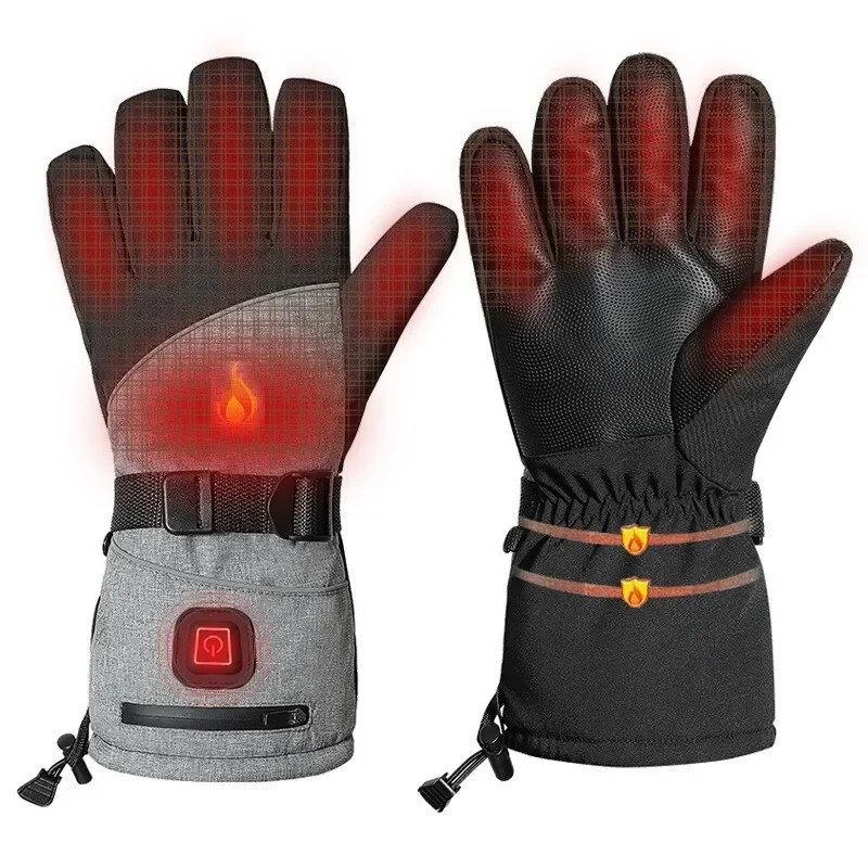 Intelligent Heating Ski Gloves, Electric, Cold-Resistant, Men's, Women's Cycling, Outdoor, Rechargeable, Winter