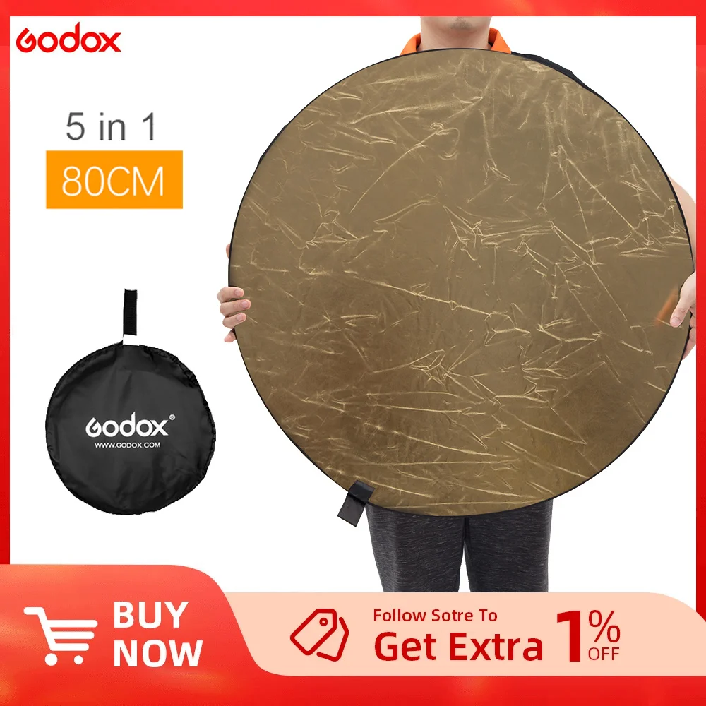 Godox 5 in 1  80cm 110cm 100x150cm 150x200cm  Portable Photography Reflector Board Collapsible for Studio Photography Reflector