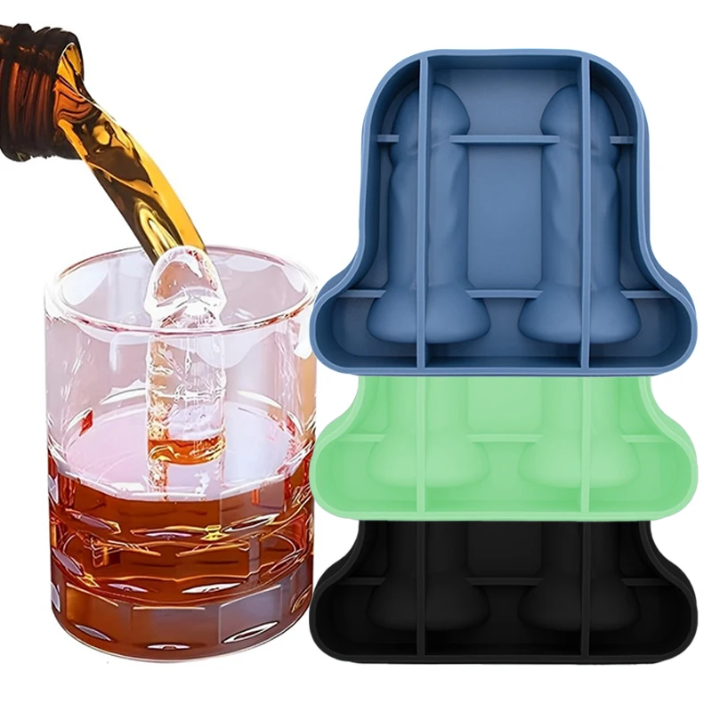 1pc -food grade 2 silicone spoof creative ice cube mold with cover whiskey quick-frozen ice cube mold