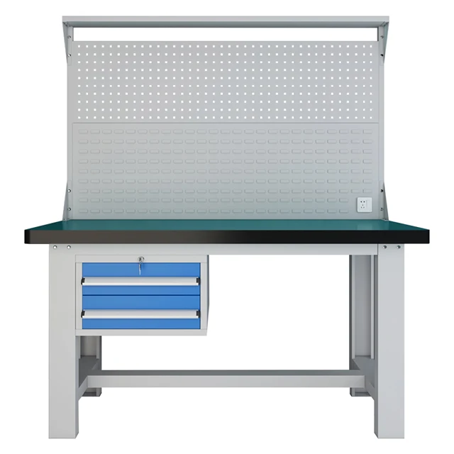 

Garage Storage Cabinet Table Wall Mounted Metal Work Bench Garage Workbench Pegboard Hooks