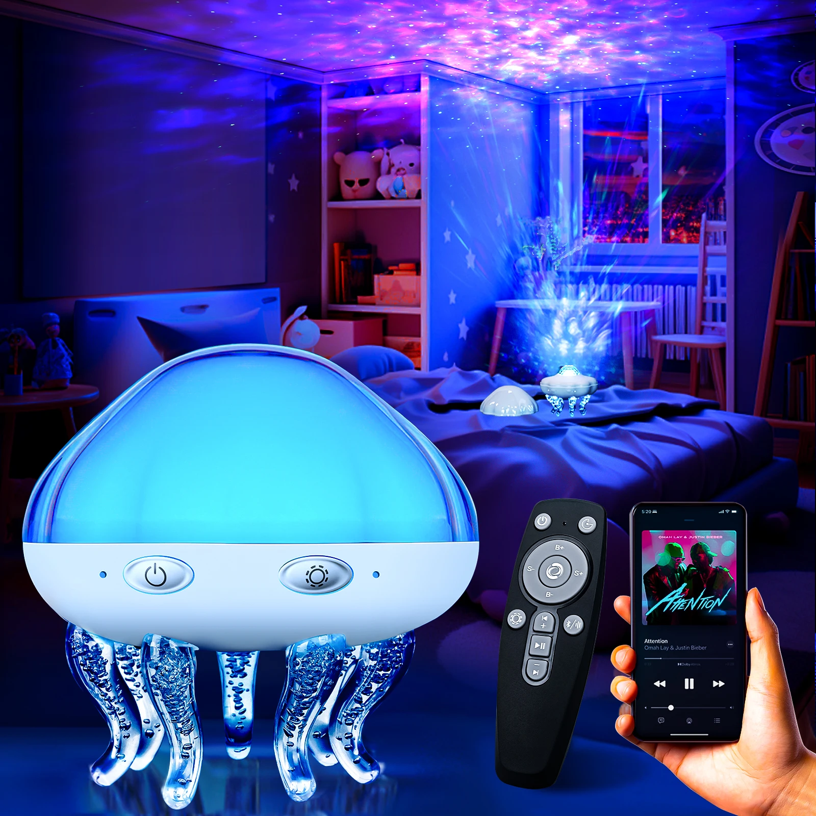 LED Starry Galaxy Projector Night Light Child Gift USB Bluetooth Music Player Star NightLight Colorful Projector Night Lamp