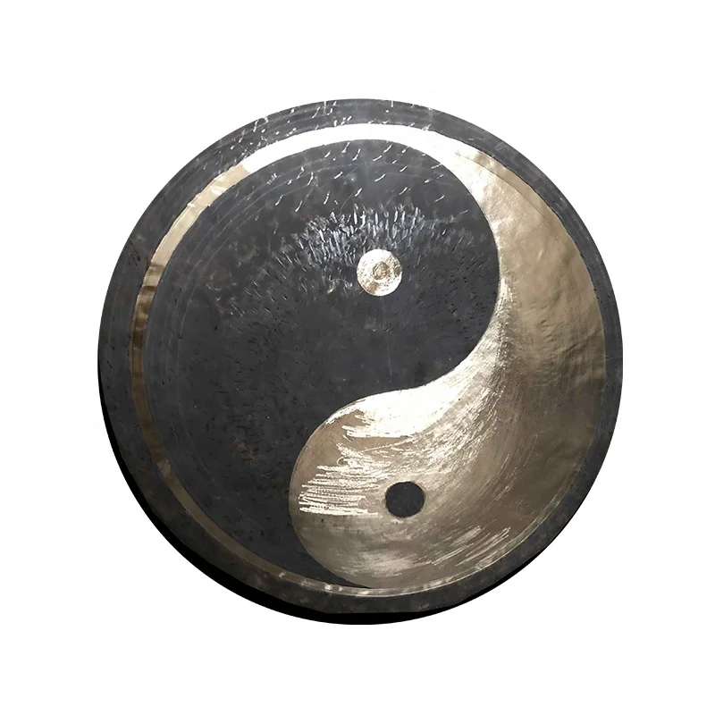 

Chinese Bronze Gongs 28'' Chau Gong Yin Yang Gong with Stand