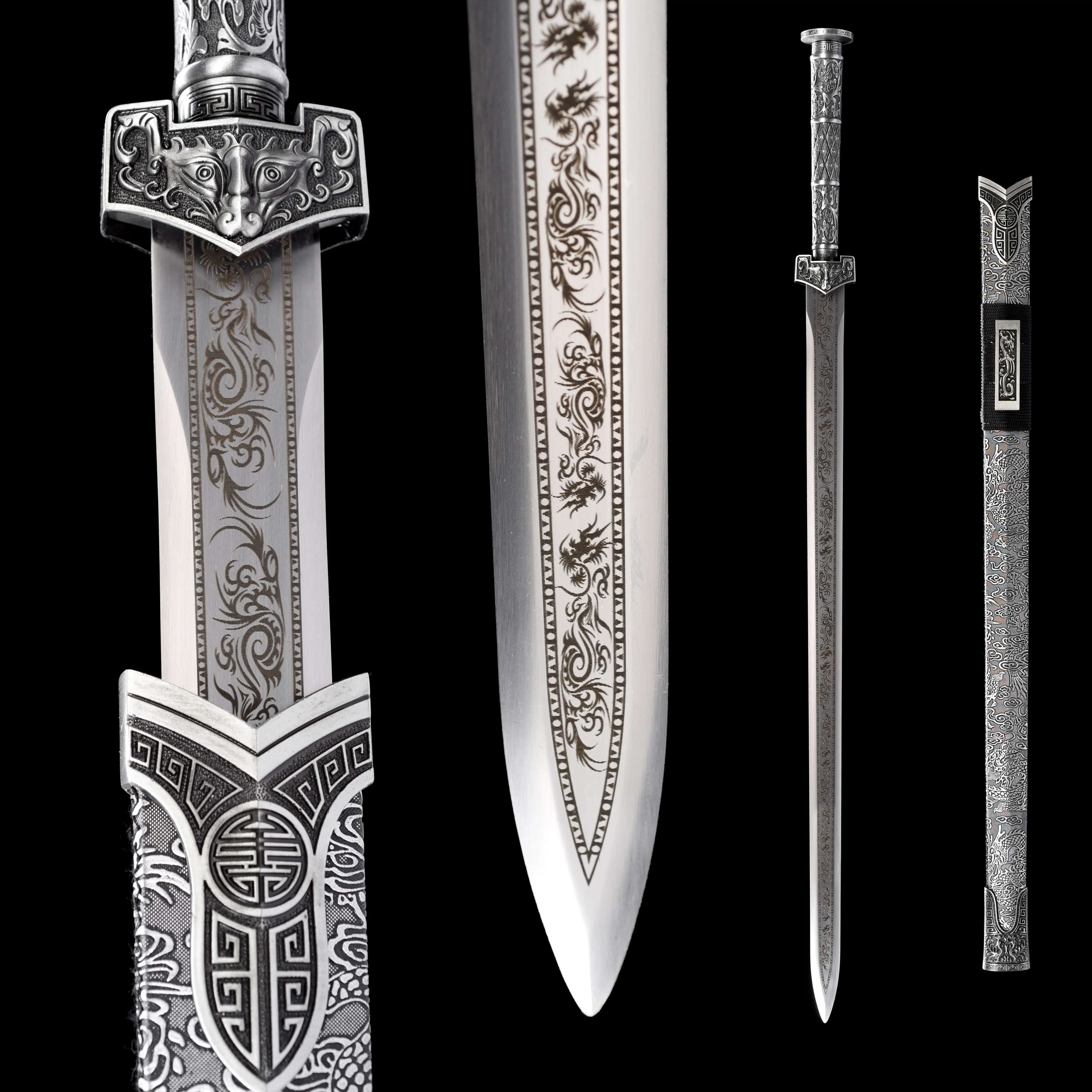 

103cm Medieval Chinese-made Tian Gang sword cosplay training hand-ground real steel sharp samurai sword katana Weapons Fighting