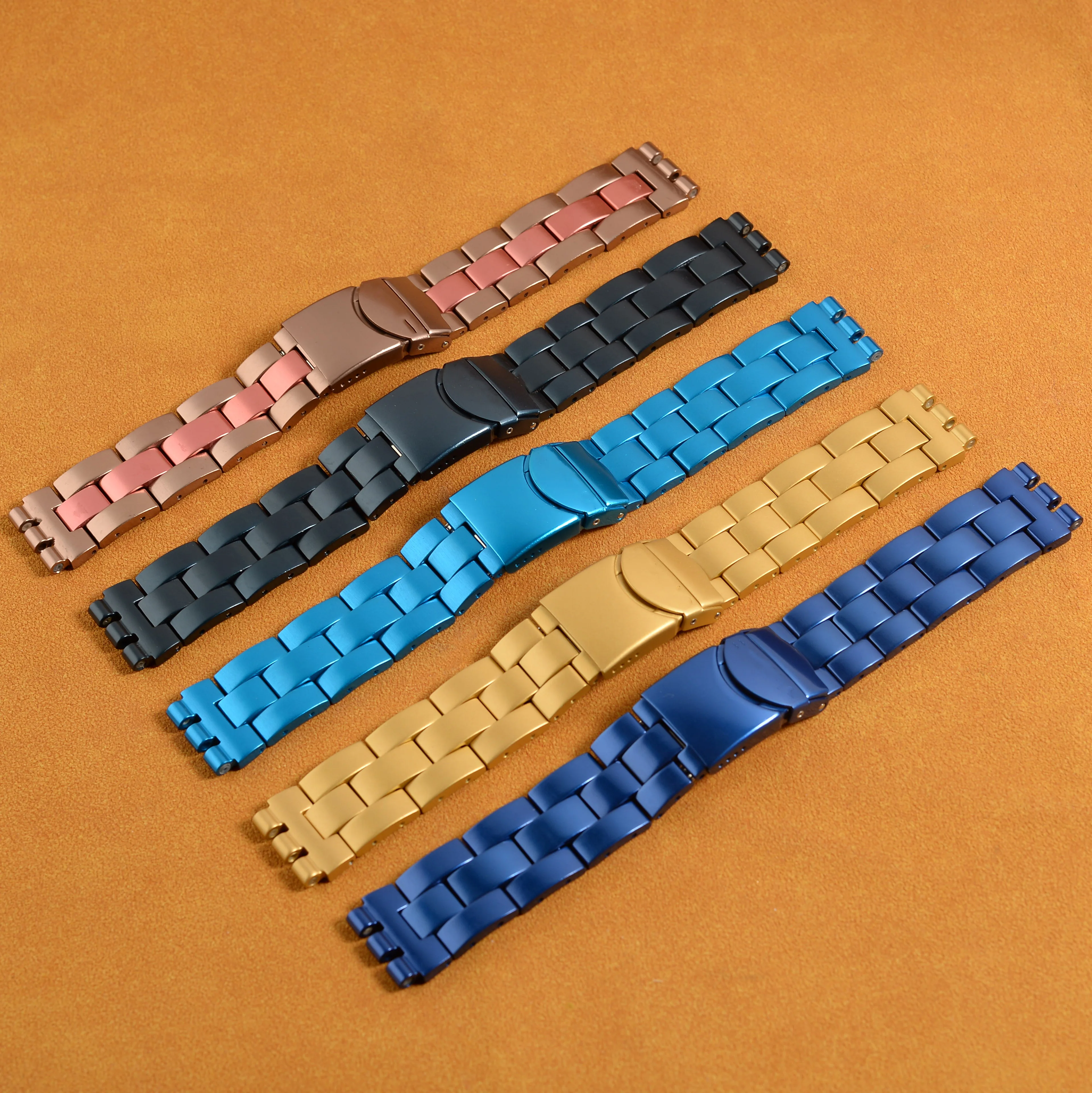 

Solid Steel Belt Men's Women's Watch Chain for Three-Fork Concave-Convex Strap 20mm