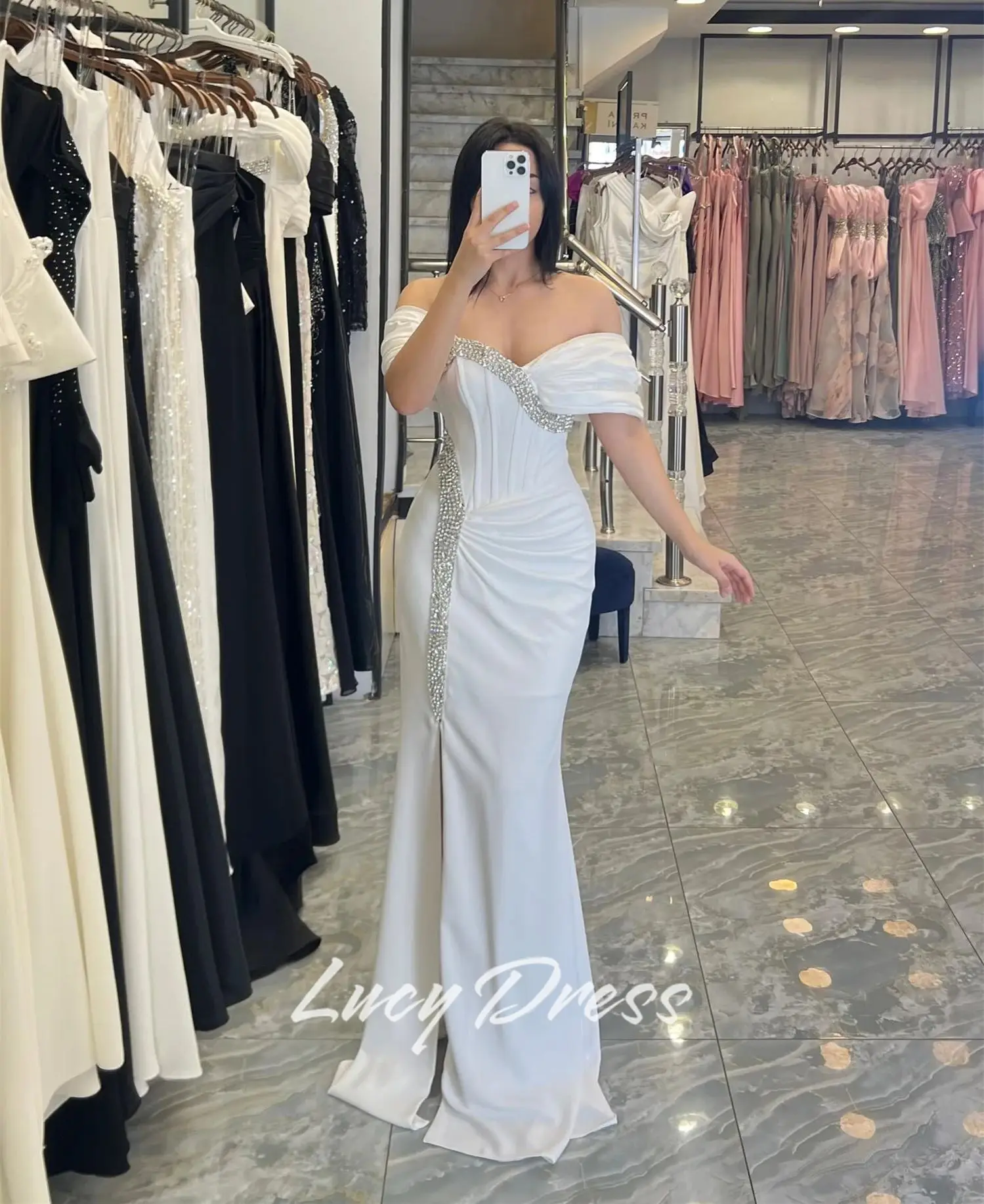 Lucy op maat gemaakte bruiloftsjurken cocktailjurk jurk voor speciale gelegenheden avondjurken 2025, zeemeermin galajurk voor dames