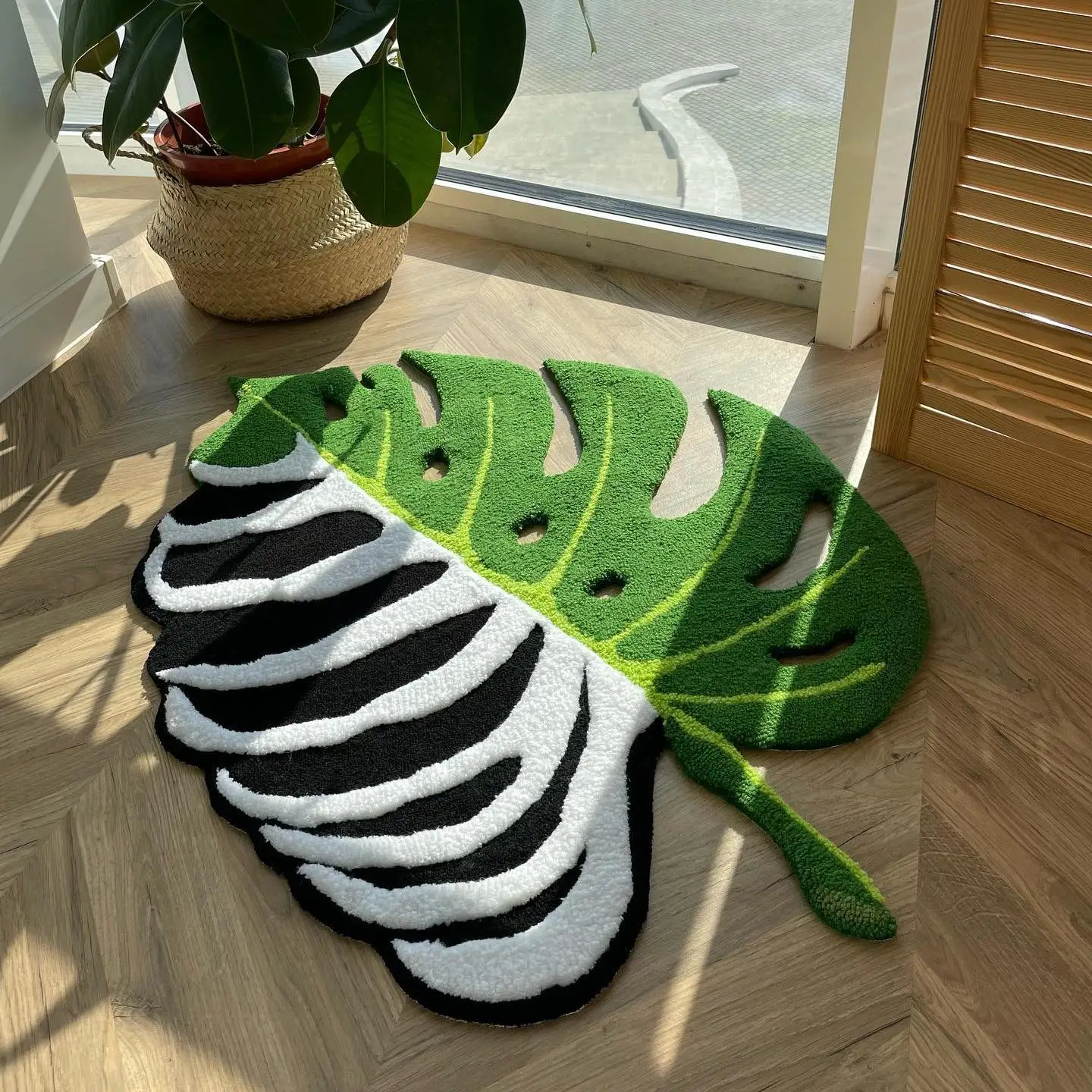 

Modern Design, Custom 3D Tufted Aesthetic, Handmade Greenery, Irregular Carpet, Garden Foliage, Fluffy Tufted Rug