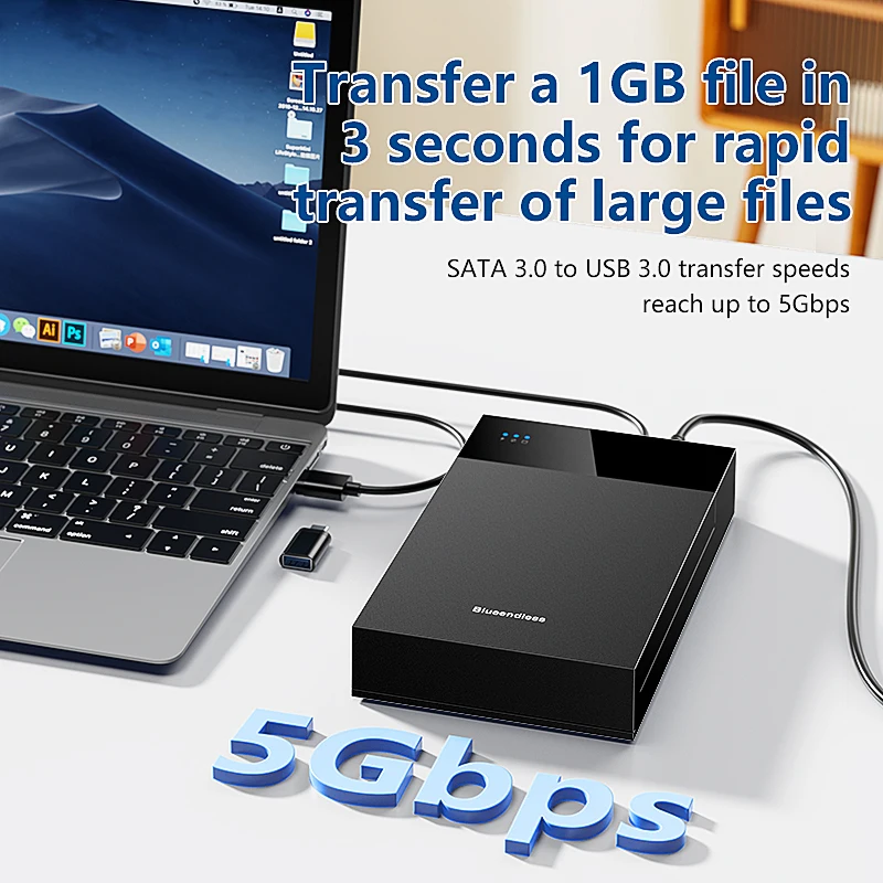 Blueendless External HDD Case 2.5/3. 5 HDD/SSD box support 20TB  type C to SATA Adapter tool free Hard disk drive enclosure image 2