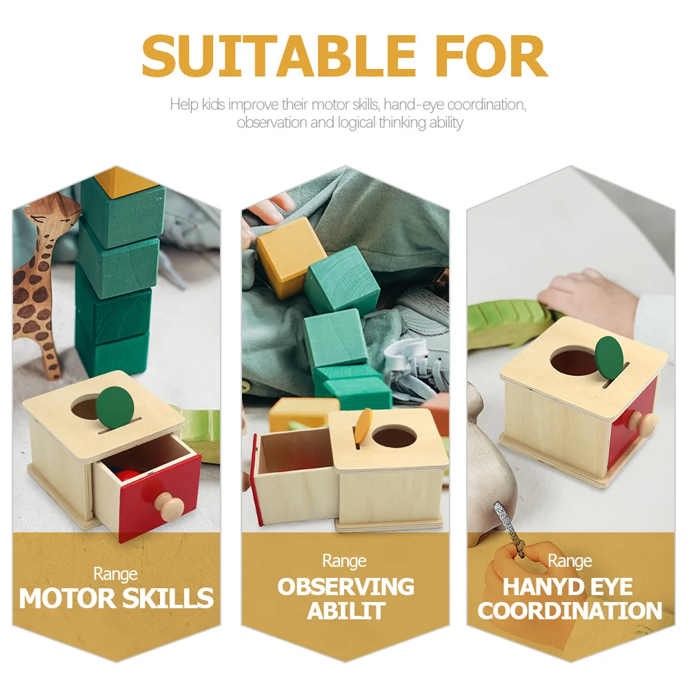 1Set Montessori Holz Box Pädagogisches Puzzle für Baby Feinmotorik Hand Auge Koordination Entwicklung