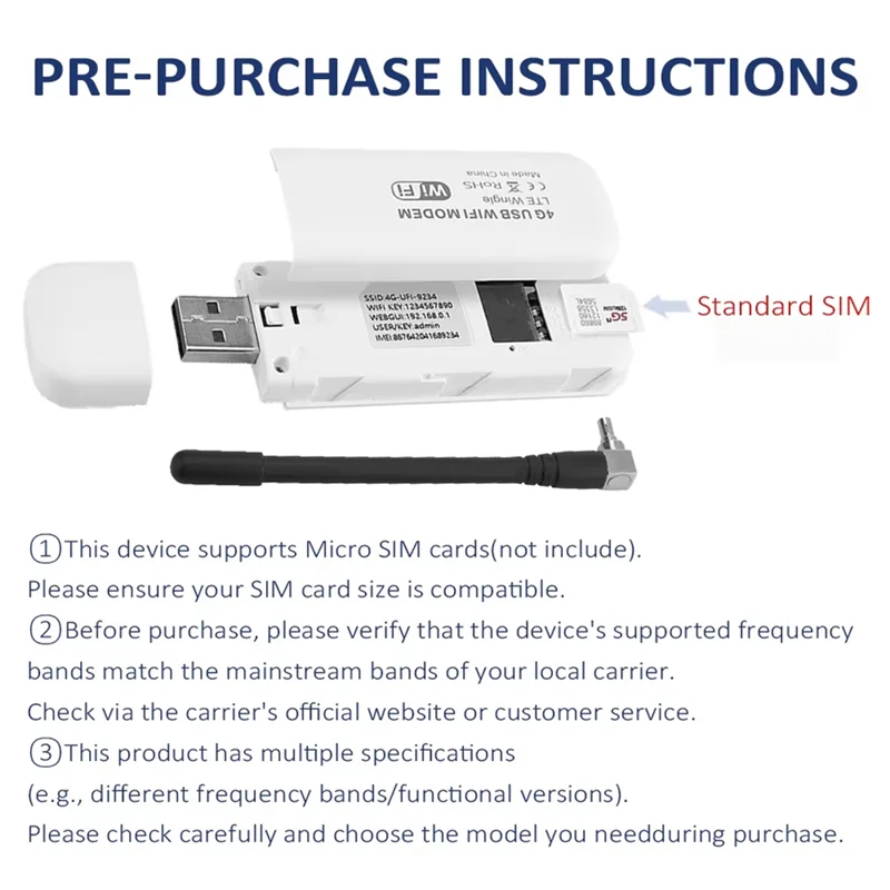 

A32T-4G LTE Wi-Fi-маршрутизатор Портативный USB-модем с антеннами, высокоскоростная точка доступа 150 Мбит/с, поддержка 10 устройств