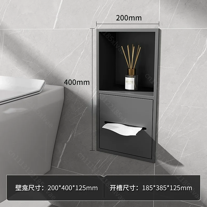 For Stainless Steel Recessed Bathroom Storage Cabinet Wall Niche Tissue Box Toilet Paper Holder Organizer for Bathroom