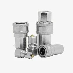 KZE 1/4 3/8 1/2 3/4 1 inch male and female hydraulic quick coupling closed carbon steel plug socket connector