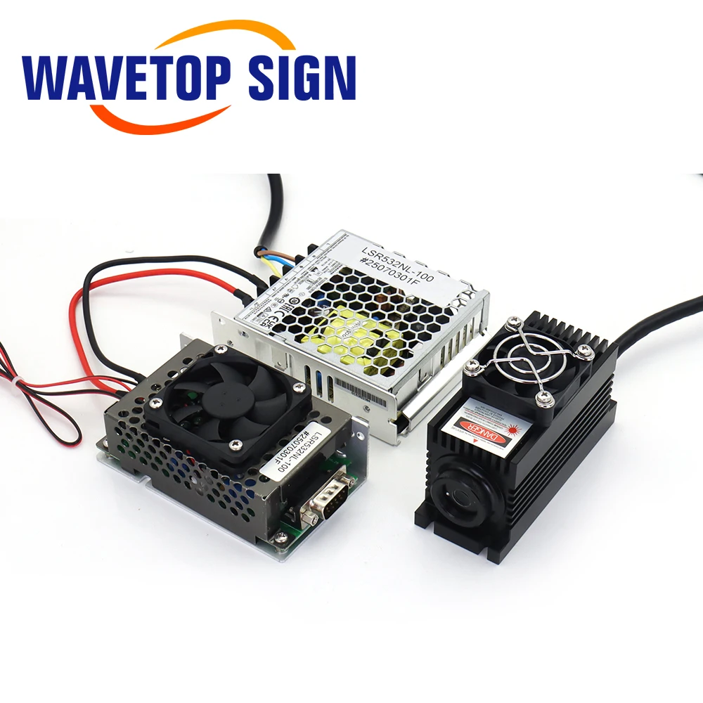 

WaveTopSign 532nm 100mW Green DPSS Laser Green Pumped Laser Analog & TTL Modulation 0~30Khz for Laser Marking