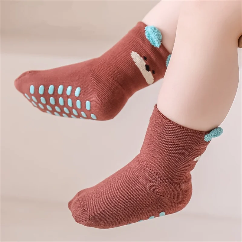 New Autumn Baby Floor Socks Cute Cartoon Ear Infants Young Children Indoor Anti-slip Boneless Toddler Socks For Girl Boy 0-5Yrs