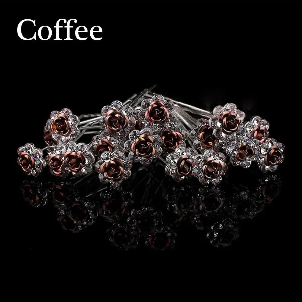 

20 шт. новые обручальные свадебные заколки для волос со стразами и кристаллами, заколки для волос с цветами