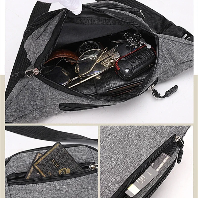 Waterproof Outdoor Sports Bag Canvas Pouch Korean-style Waist Bag Fanny Pouch Crossbody Male Banana Bag