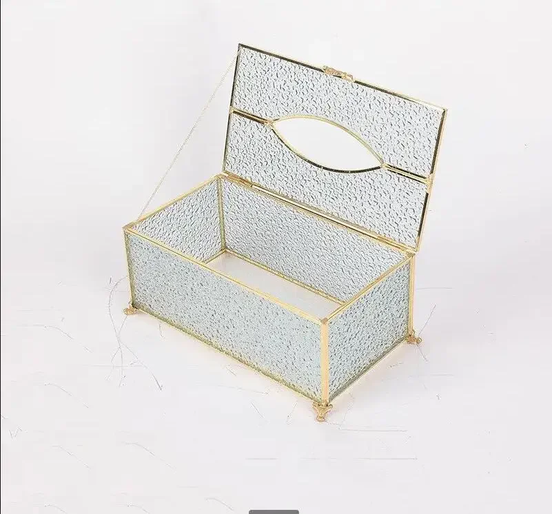 

Стеклянная коробка для салфеток, шкатулка для украшений, органайзер для хранения с откидной крышкой, держатель для бумажных полотенец