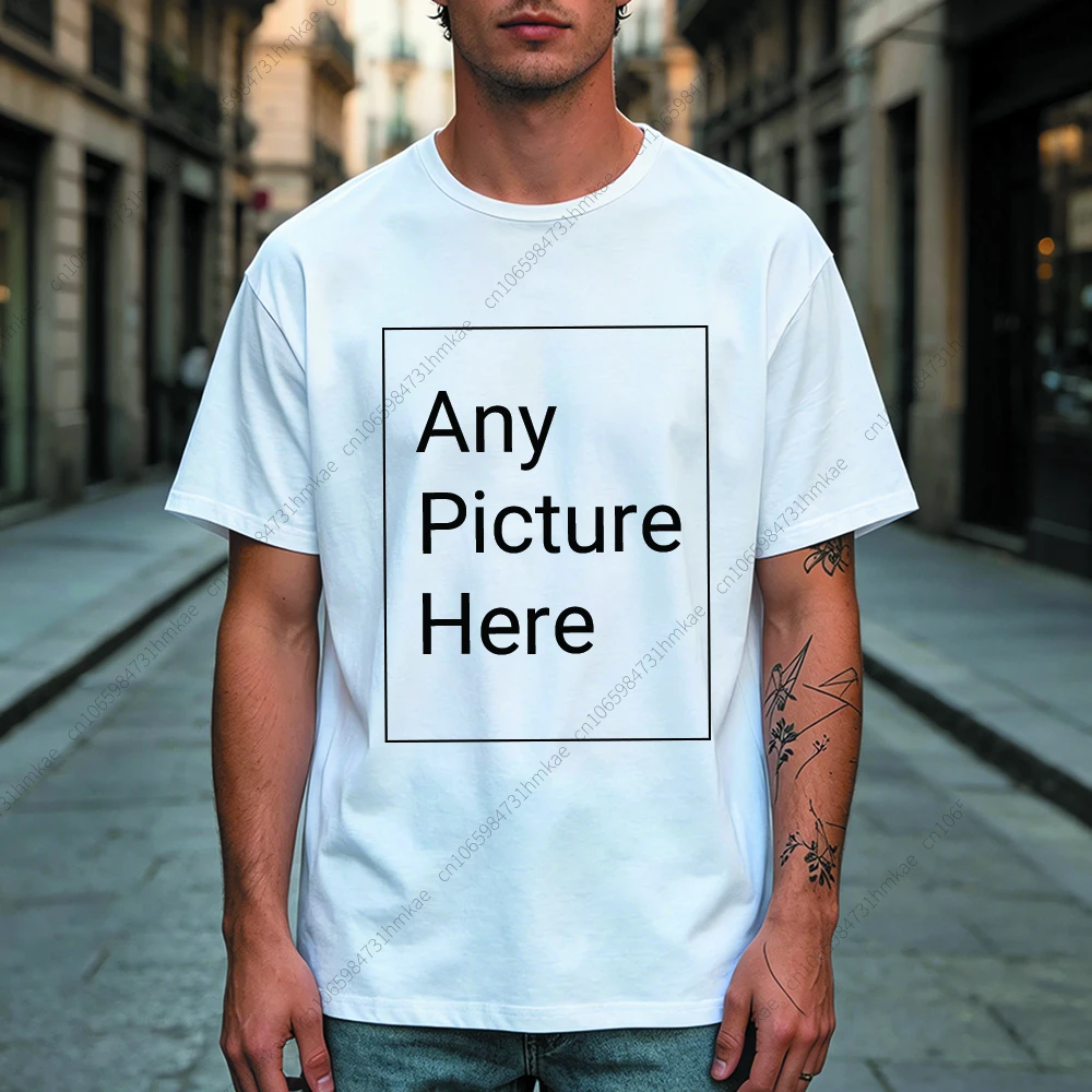 Personalisiertes T-Shirt mit Ihrem Foto für Jungen, Individuelles Lustiges T-Shirt für Männer, Kurzarm-T-Shirt, Oberteil – Detail 3