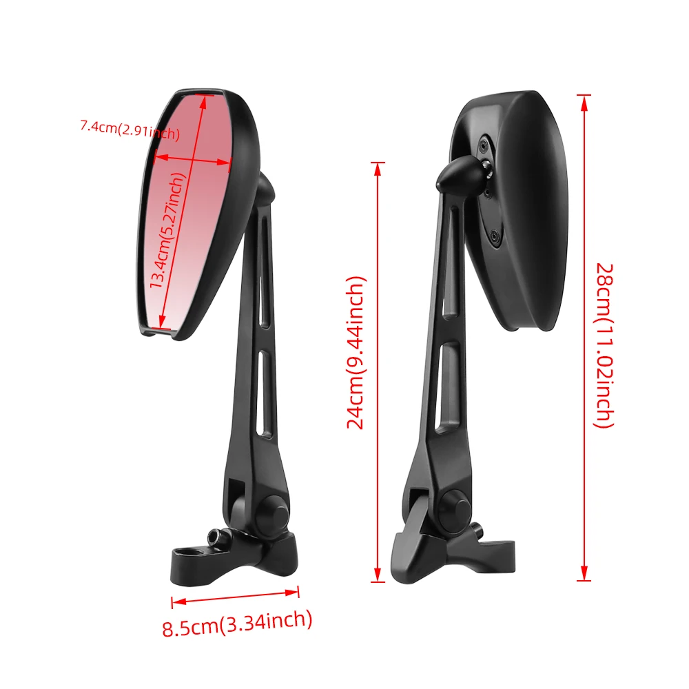 Motorcycle Retro Black Rearview Mirrors 1 Pair Scooter Moto Motor Universal Rear View Mirror Motorbike Refit Fashion Mirrors