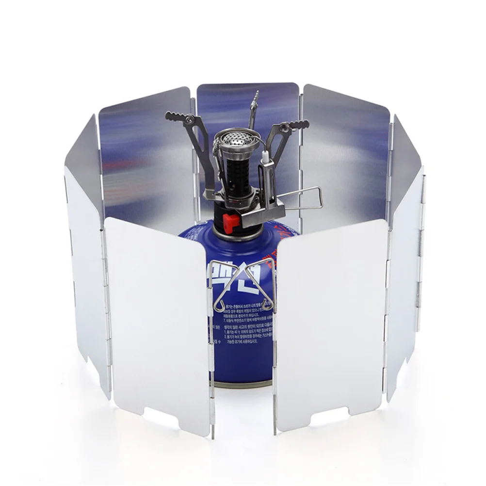 

Folding For Camping Stove Aluminum Alloy Windshield Outdoor Windscreen Foldable Stove Windscreen For Picnic Cooking