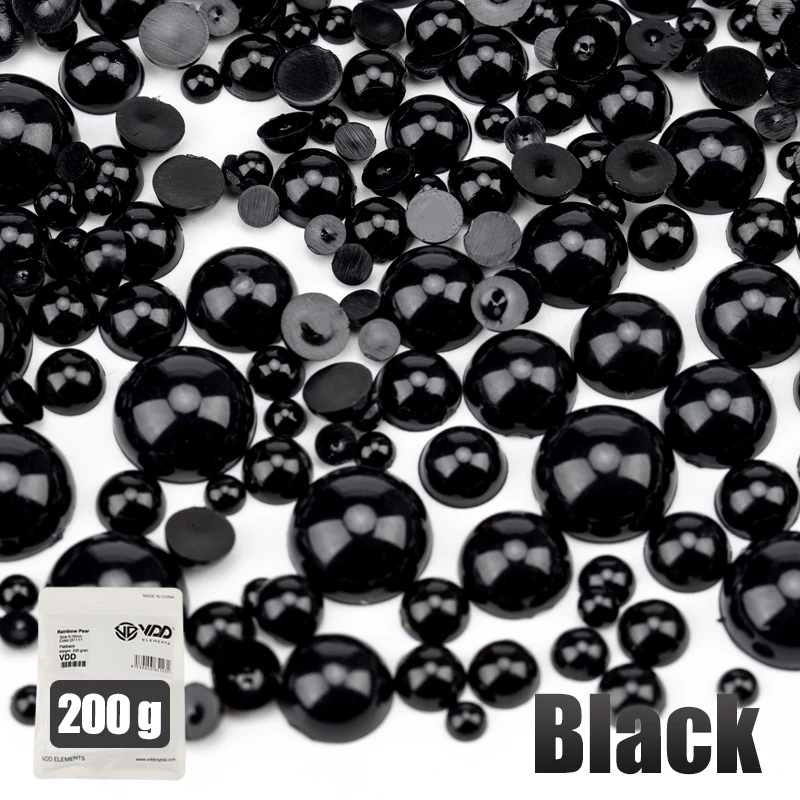VDD 200g Großhandel Mix Größe 3-10mm Mehrfarbige ABS Imitation Perlen Halbrunde Flatback Perlen Für DIY Handwerk Nail art Dekorationen