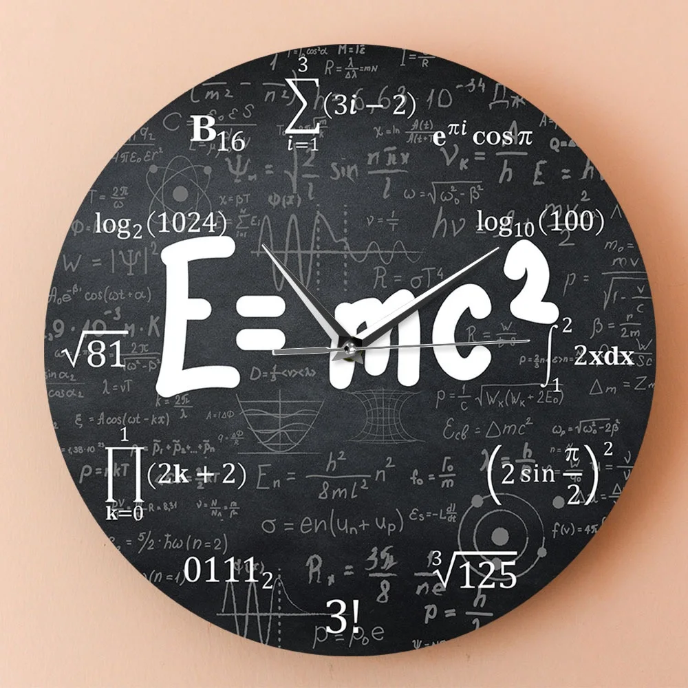 Theory of Relativity Math Formula Wall Clock Scientist Physics Teacher Gift School Classroom Decor