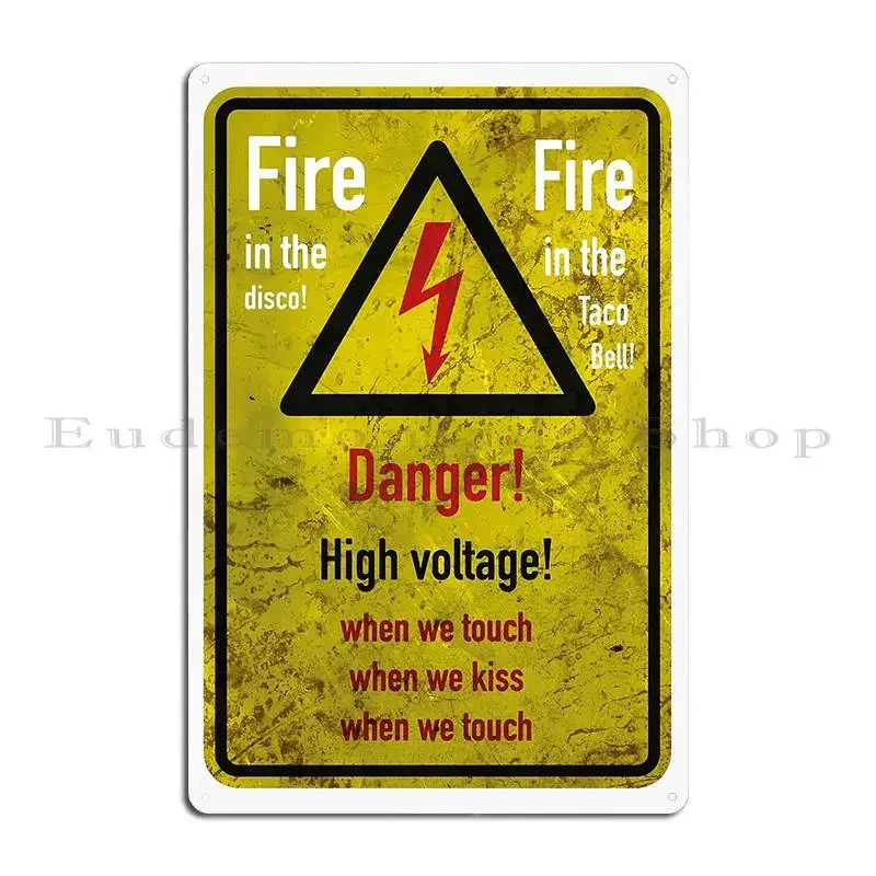 Danger High Voltage Hisdudeness Metal Signs Wall Mural Pub Living Room Personalized Kitchen Tin Sign Poster