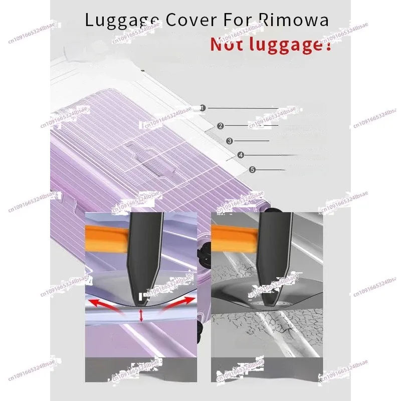 Transparent protective cover for Rimowa basic luggage collision protection