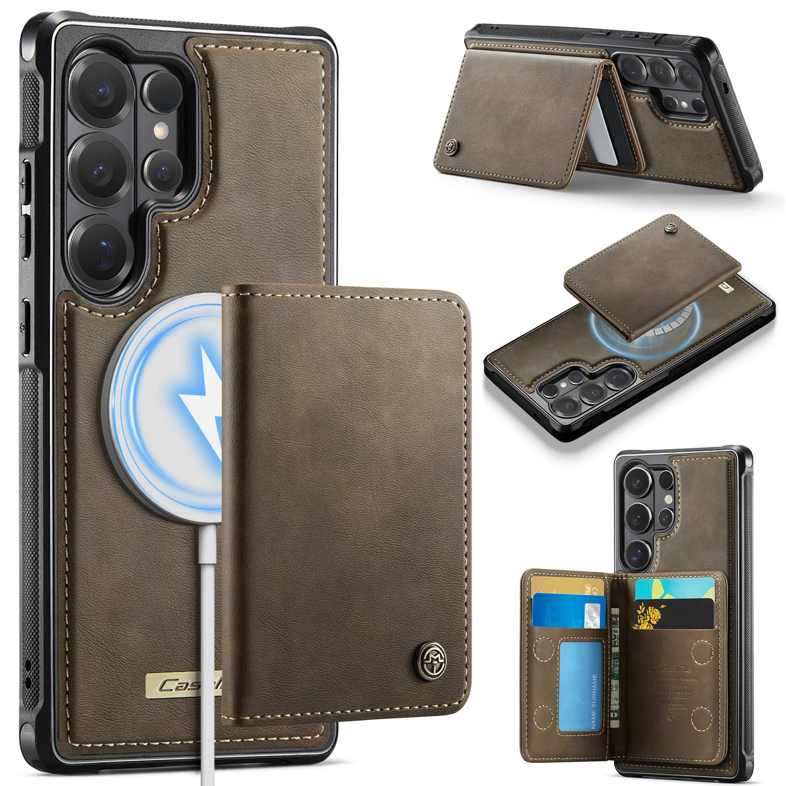 2 in 1 Magnetic Leather Phone Case For Samsung S26 Ultra S25