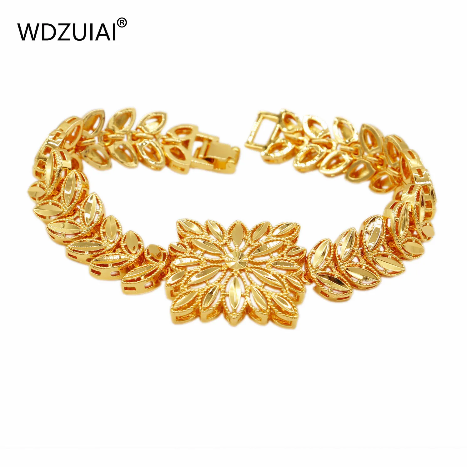 WDZUIAI New Fashion Lace Shape Chain&Link Bracelet Southeast Asia African Ethiopian Women Girl Madams Party Bangle Birthday Gift