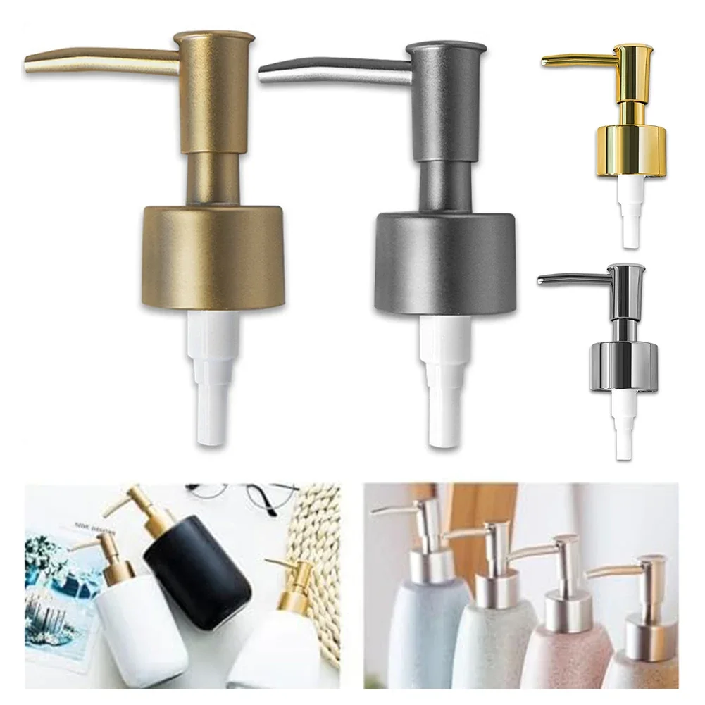 

Gold-Silver Soap Dispenser Pump Head Press Pump Head Spring Pump Head-Liquid Pump Lotion Face Cream Shampoo Travel Essential