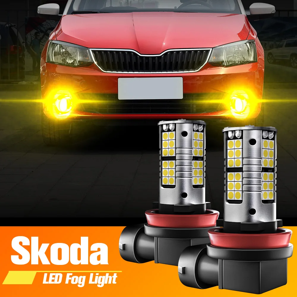 

2pcs LED Fog Light Blub H8 Lamp Canbus For Skoda Fabia Superb 2 3 Octavia mk2 mk3 a5 a7 Rapid Scala Yeti Kodiaq Karoq Kamiq