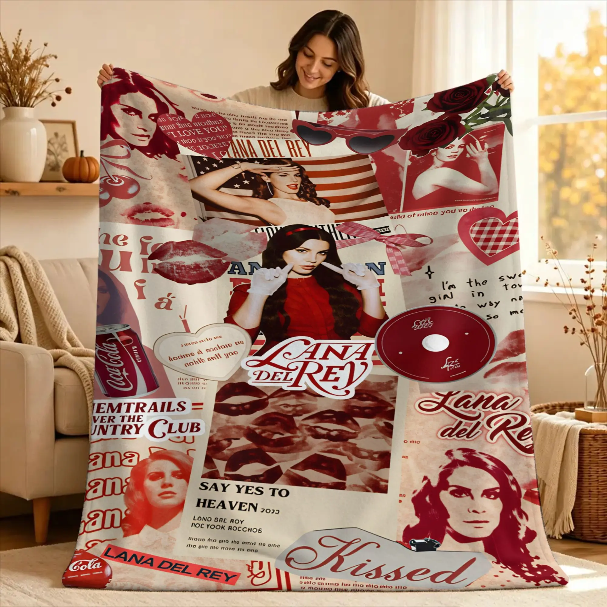 Lana Del Rey Singer Lizzy Grant  Blanket  Travel Flannel Bedding Throws For Couch Chair Super Warm Design Quality Bedspread
