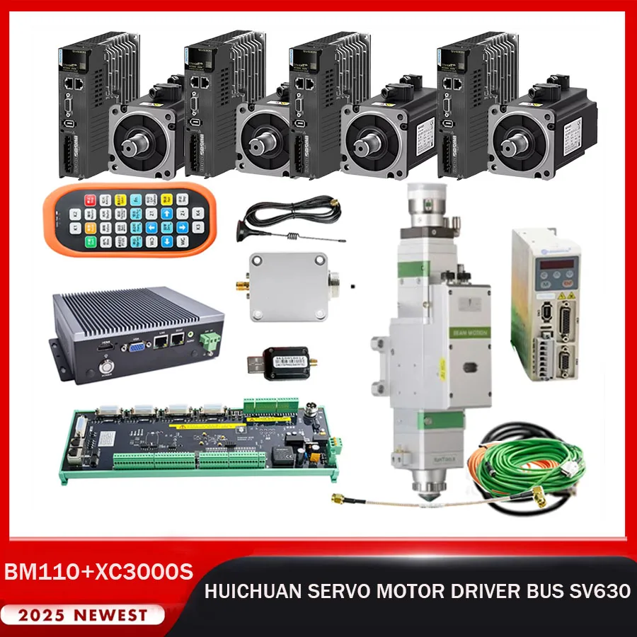 Raytools XC3000S laser system automatic focusing cutting head BM110 Huichuan servo motor driver bus SV630 750W/400W with brake