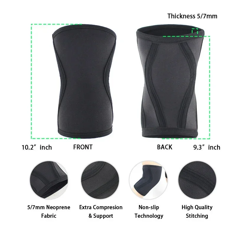 1 Pcs Squat 7mm Knee Sleeves Pad Support Men Women Gym Sports Compression Neoprene Knee Protector For CrossFit Weightlifting